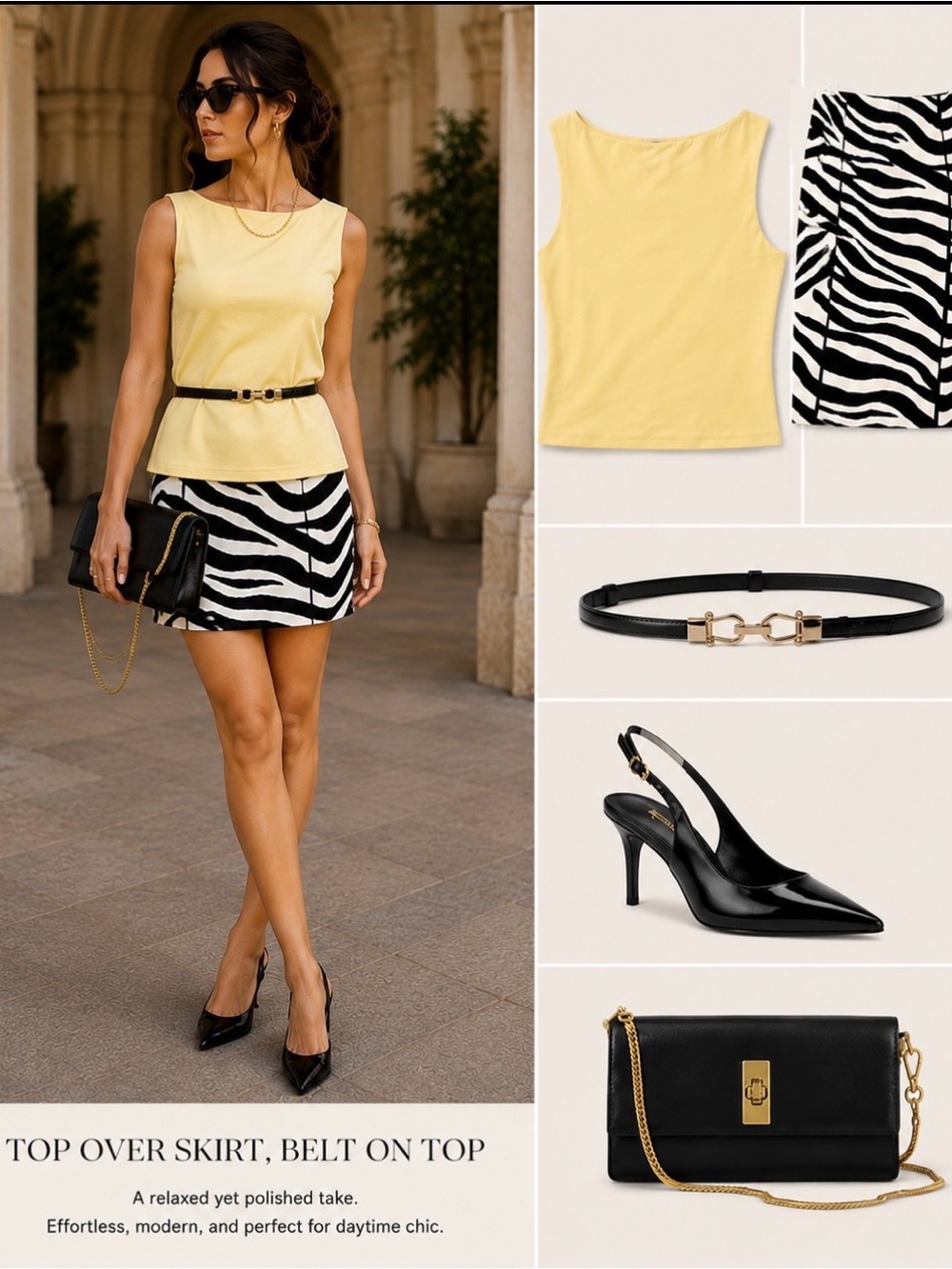 🖤 WHBM Zebra Print Pencil Skirt | Black & White Stretch Cotton | Size 4